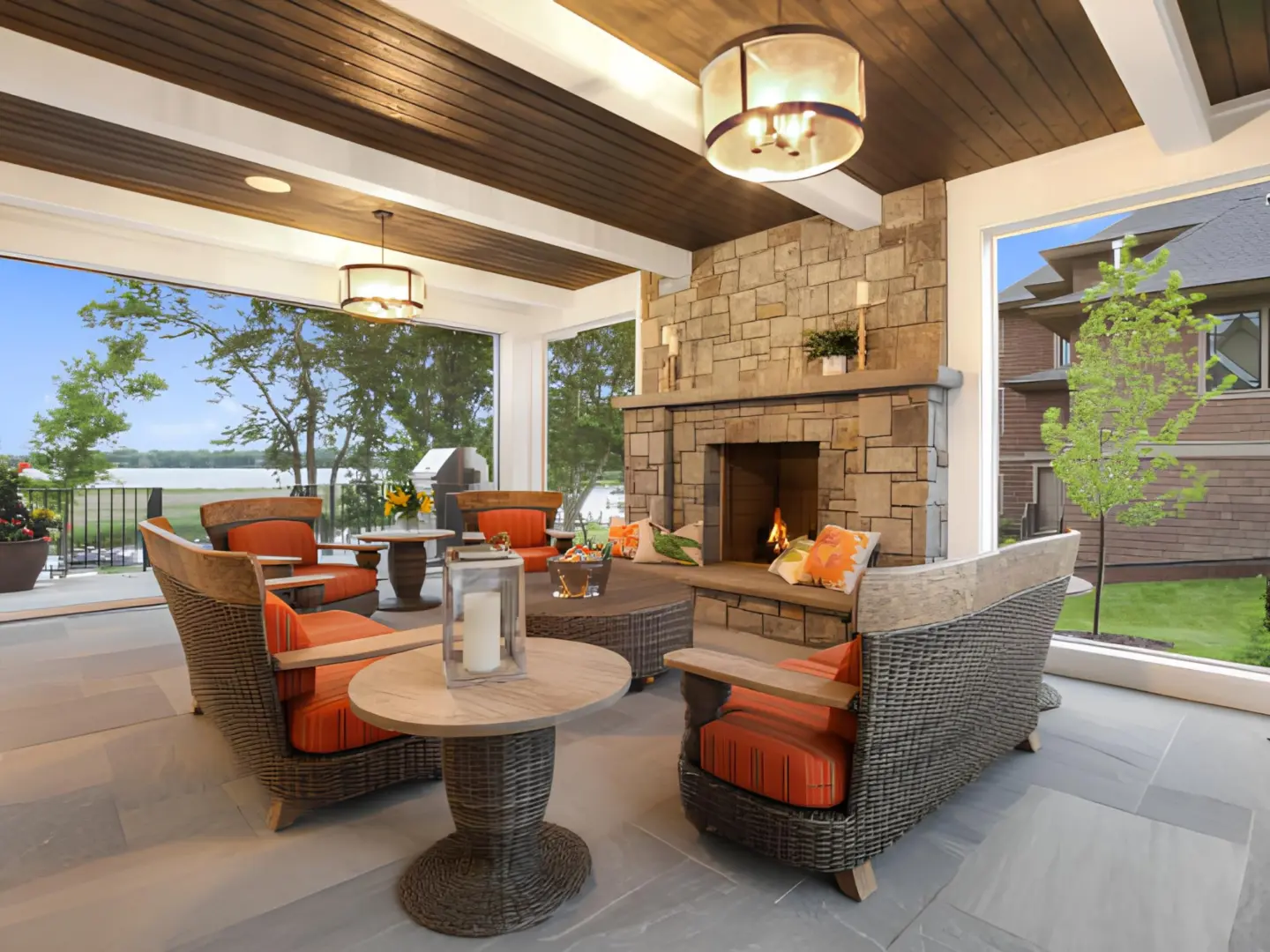 Outdoor Fireplace Installation in Needham, MA | Bevilacqua Deck Builders