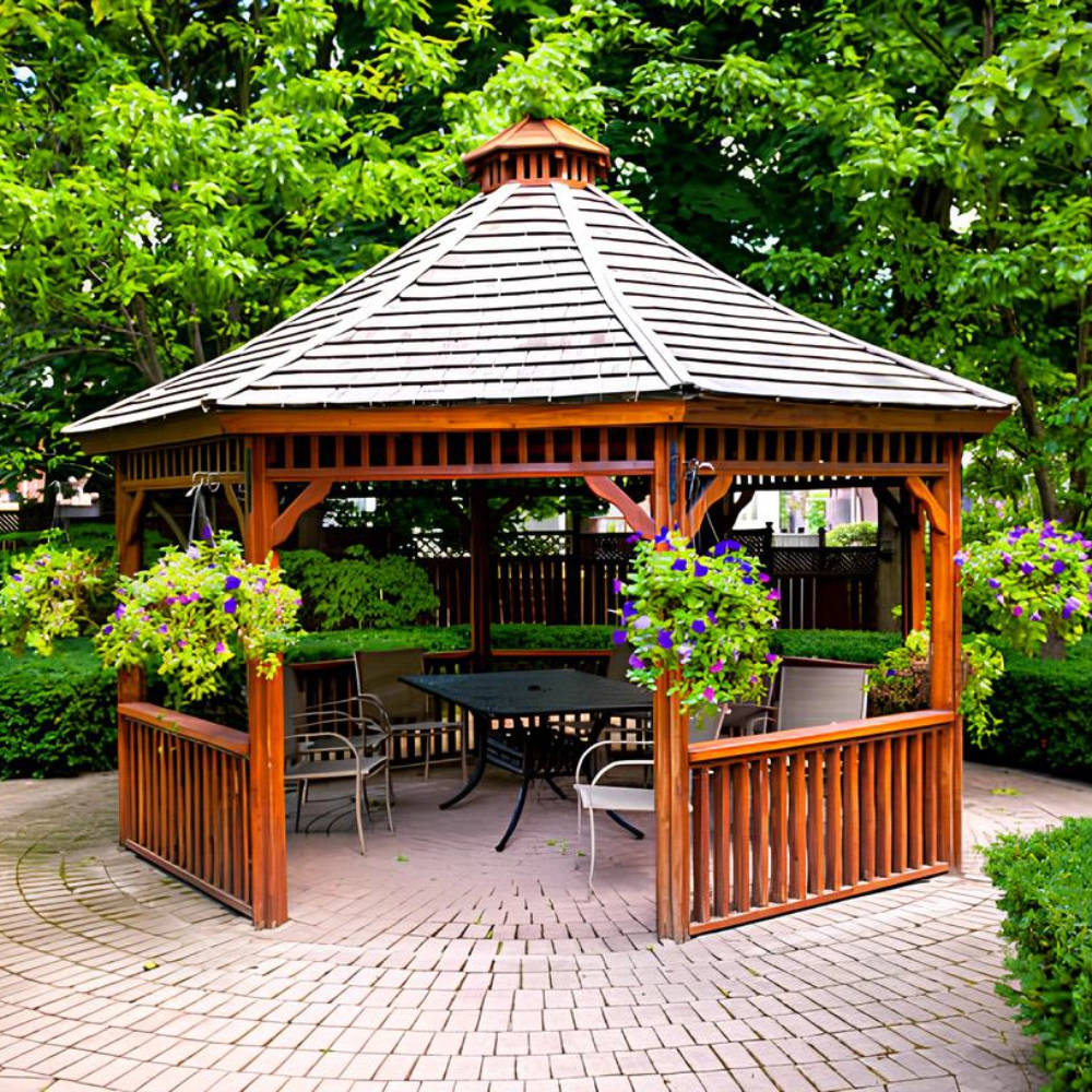 traditional-gazebo-with-plants-and-furnitures-inside-surrounded-by-grass-and-trees-in-needham-ma